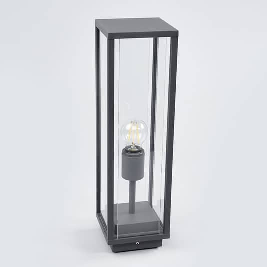 Lucande Gläserne Sockellampe Lampe Leuchte Wegleuchte Garten Annalea, grafitg524 - 4251096528589