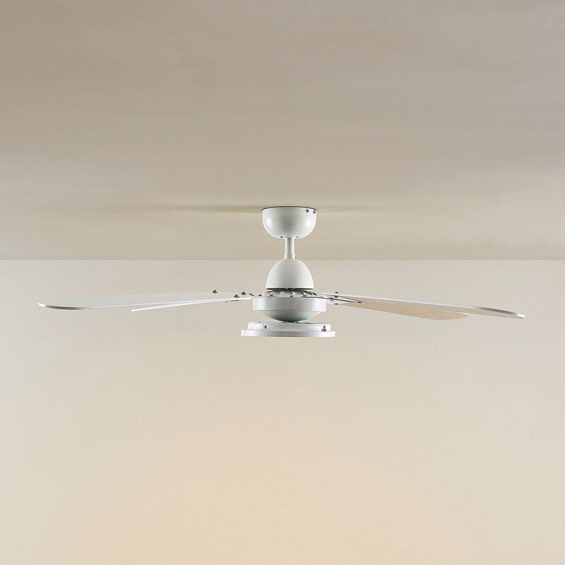 Lindby Deckenventilator Ventilator LED Fernbedienung Tedric weiß MDF Stahl Holz - 4251911788495