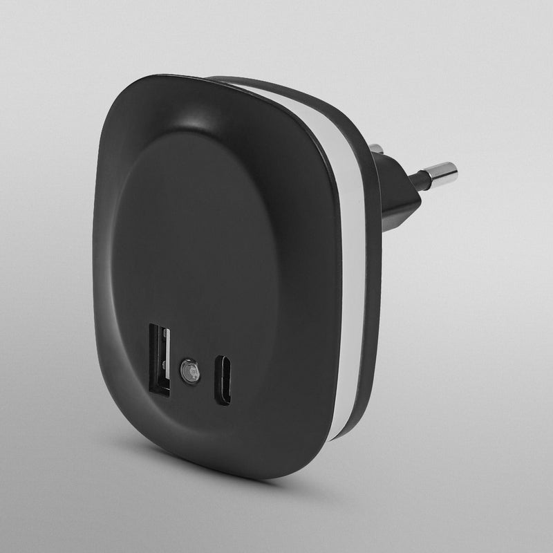 OSRAM Steckdose Nachtlicht LUNETTA EDGE LED Sensor schwarz für Schlafzimmer - 4099854532078