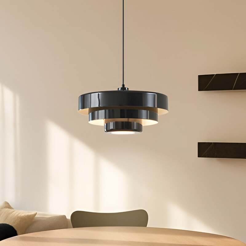 Lindby Hängeleuchte Pendelleuchte Tivra Deckenlampe Ø 35 cm E27 schwarz Metall - 4255830903564