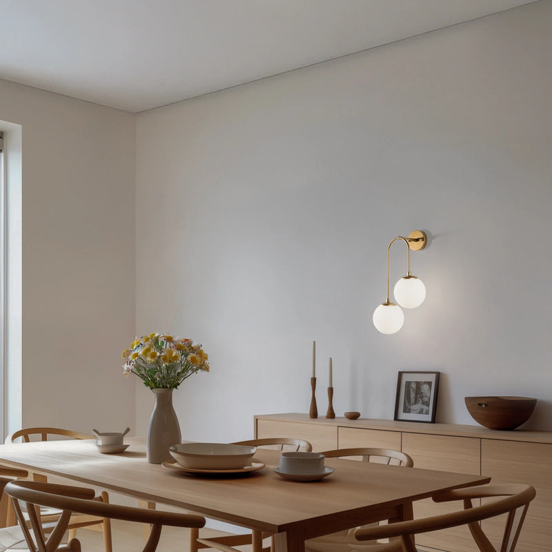 Jewel Wandlampe Wandleuchte Opalglas gold weiß Glas Metall Wohnraum Beleuchtung - 8683342264662