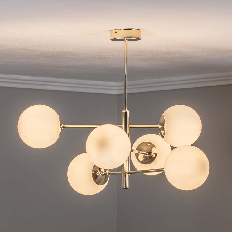 Euluna Hängeleuchte Aurora Pendelleuchte Lampe 6-flg goldfarben SIEHE TEXT/FOTO - 4255830900051