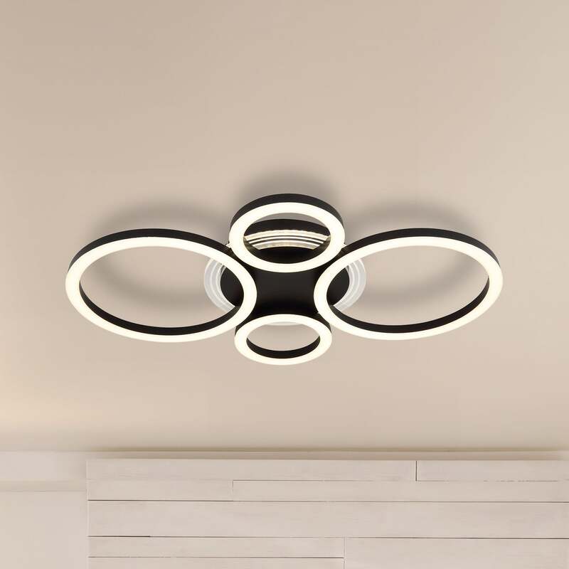 Globo Deckenleuchte Loretta LED Lampe Leuchte CCT dimmbar schwarz 53cm 2500lm - 0000010057431