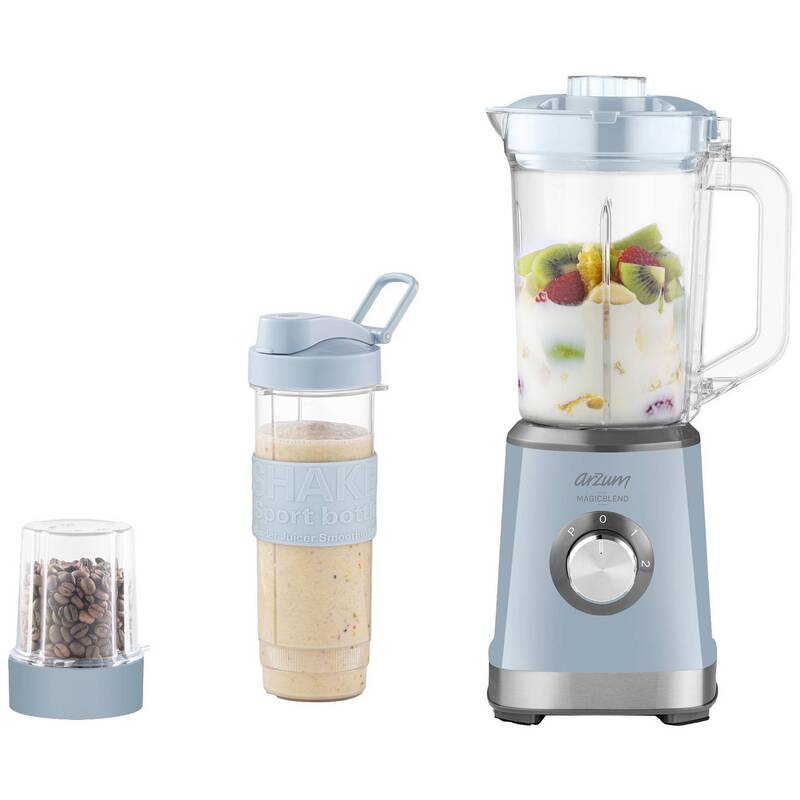 Arzum Standmixer Mixer Blender 500W mit Ice-Crushfunktion 1,2l Blau Zubehör - 8693184915295