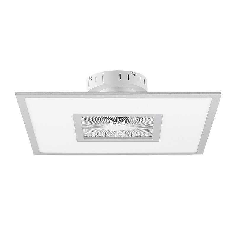 Lindby Deckenventilator Romea eckig LED Ventilator Lampe dimmbar silber 60cm - 4251911750287