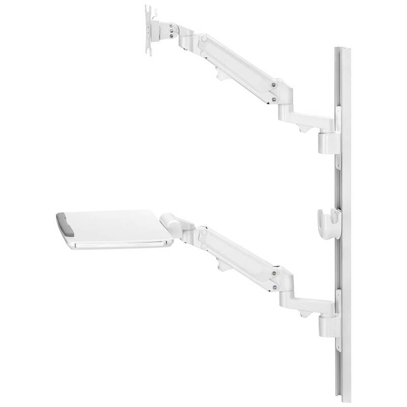 SpeaKa Professional Monitor-Wandhalterung höhenverstellbar mit Tastaturablage - 4064161306056