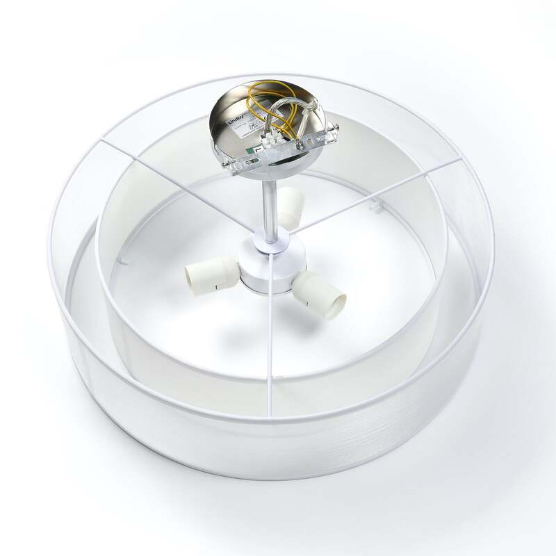 Lindby Deckenleuchte Pikka LED Lampe Leuchte dimmbar weiß Ø50cm 3-flammig - 6291106558555