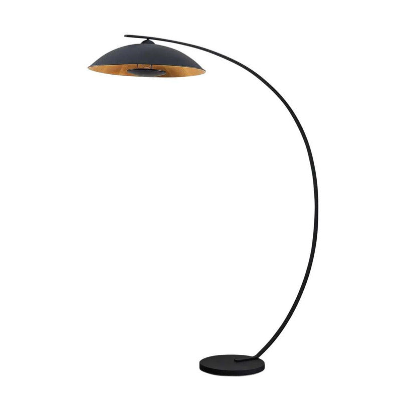 Lindby Bogenstehlampe Stehleuchte Emilienne schwarz goldfarben Wohnzimmer Lampe - 4251096592771