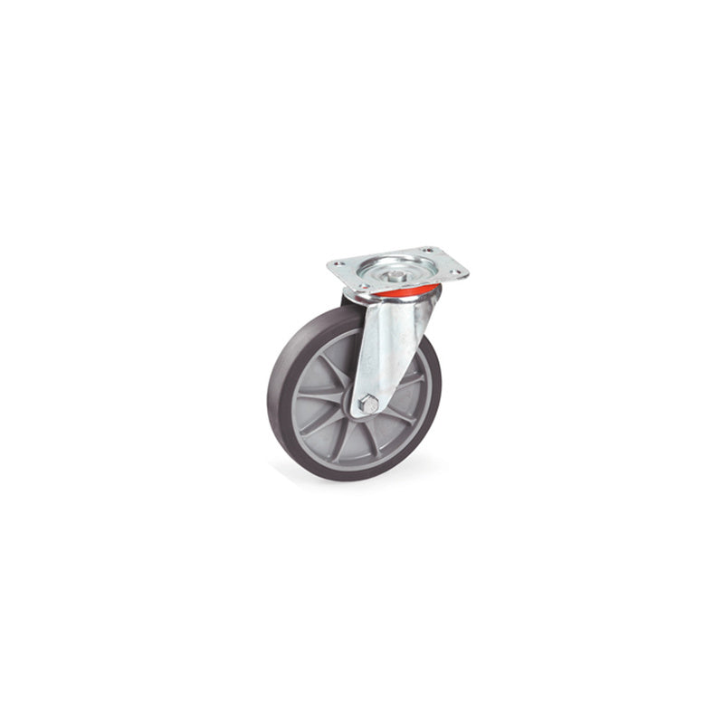 fetra Lenkrolle Bockrolle Transportrolle TPE Rolle Kugellager Stahlblech 200x40 - 4017976716046