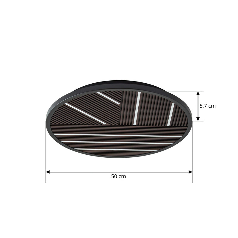 Lucande Deckenlampe Leuchte Orven LED dimmbar Holz schwarz Ø50cm 3000K 1140lm - 4255830900761