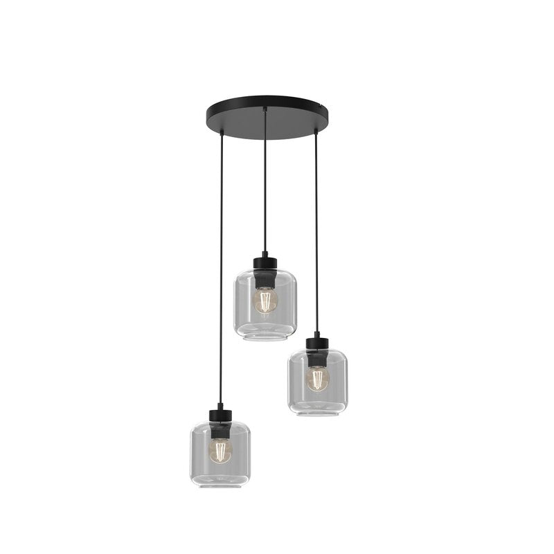 Eko Light Hängeleuchte Pendelleuchte Sombra rauchgrau schwarz Metall Glas - 5902693783756