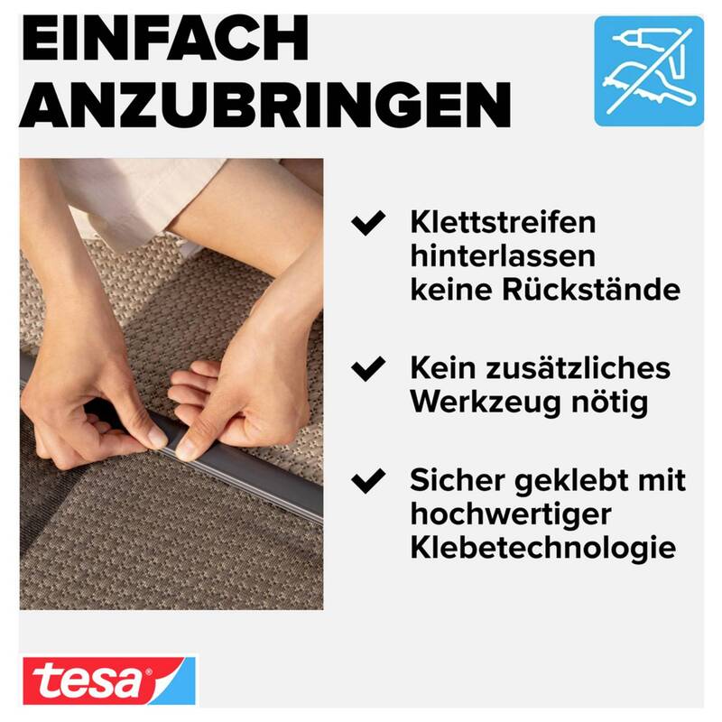 Tesa Tür-Fliegengitter Insektenschutz anthrazit 0,95m x 2,20m für Innen/Außen - 4042448163431