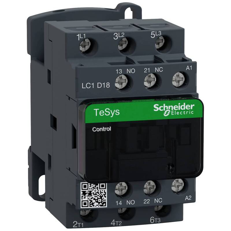 Schneider Electric LC1D18P7 Schütz 3polig 1 Schließer 1 Öffner Hutschiene - 3389110349535