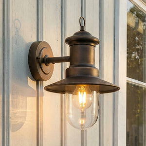 B-Ware Lindby Wandleuchte Eloretta LED Außenwandleuchte Lampe dimmbar messing antik