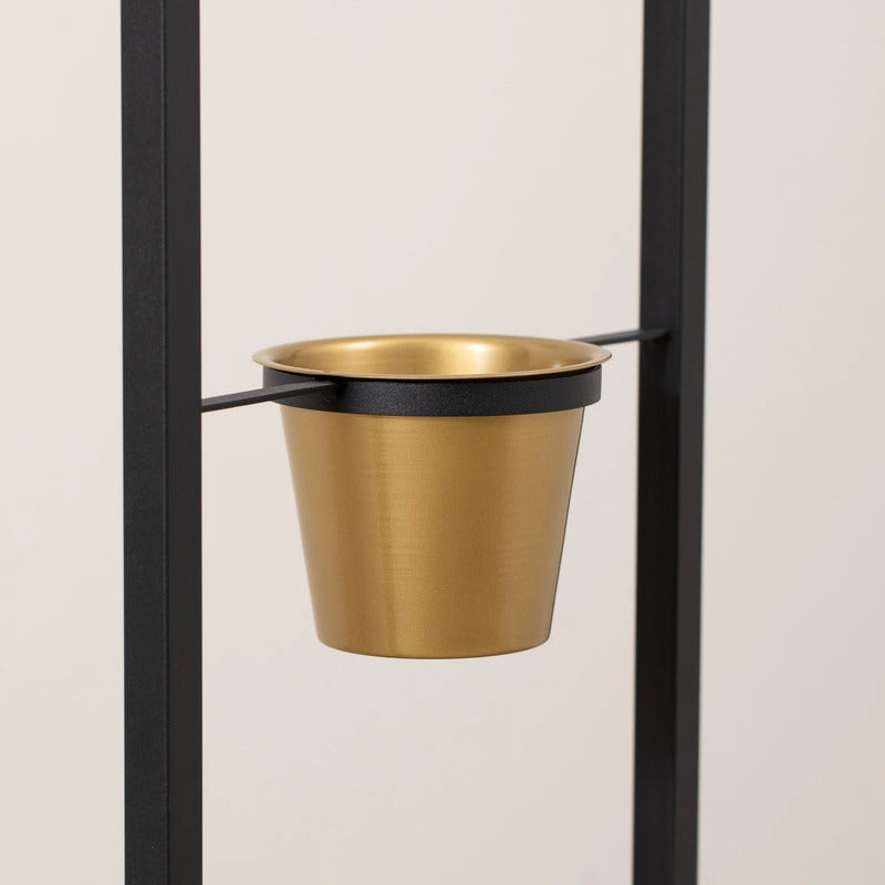 Stehleuchte Flores Stehlampe Standleuchte Leuchte 1-flammig schwarz/gold Stahl - 5907565953732