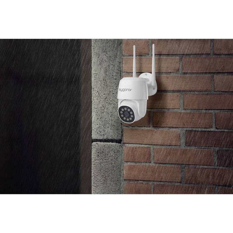 Sygonix IP Überwachungskamera WLAN PTZ 1920x1080 Pixel 2-Wege-Kommunikation weiß - 4064161183992