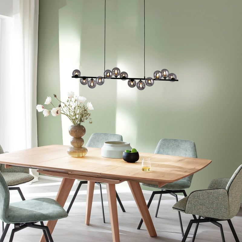 SCHÖNER WOHNEN Hängeleuchte Pendelleuchte Dubai Rauchglas G9 LED schwarz 13-flg - 4043689017590