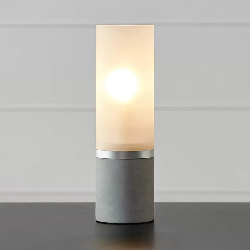 Markslöjd Tischlampe Molo Tischleuchte Leuchte Betonfuß Glas gefrostet Höhe 30cm - 7330024609402