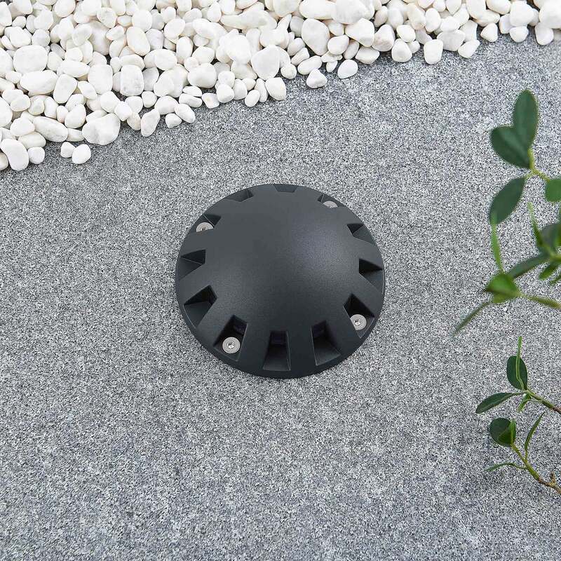 Lindby LED-Bodenstrahler Emiro Gartenleuchte Außenleuchte dunkelgrau IP67 15cm - 4251911706000