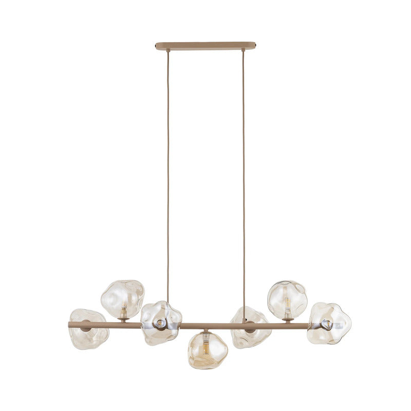 Hängeleuchte Lava 7-flammig LED Pendelleuchte dimmbar sand cognac 90cm lang - 0000010055431