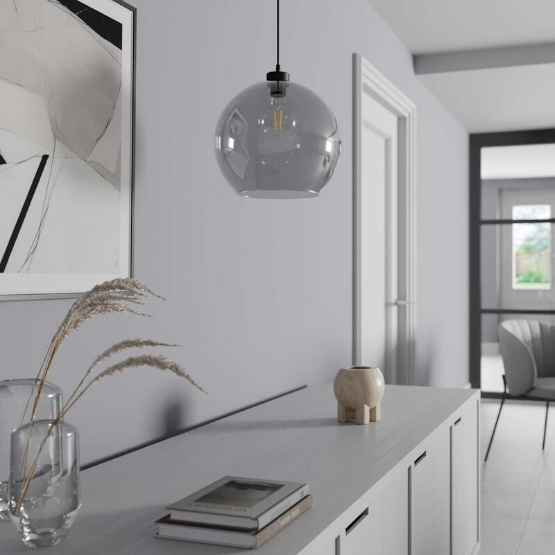 TK Lighting Hängeleuchte Cubus Hängelampe Leuchte Licht rauchgrau Glas Ø30cm E27 - 5901780542924