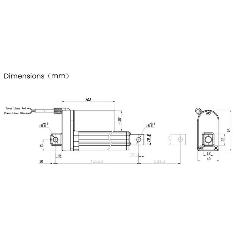 TRU COMPONENTS Elektrozylinder Linearantrieb TC12-50-500 Schubkraft 500N 12V/DC - 4064161408828