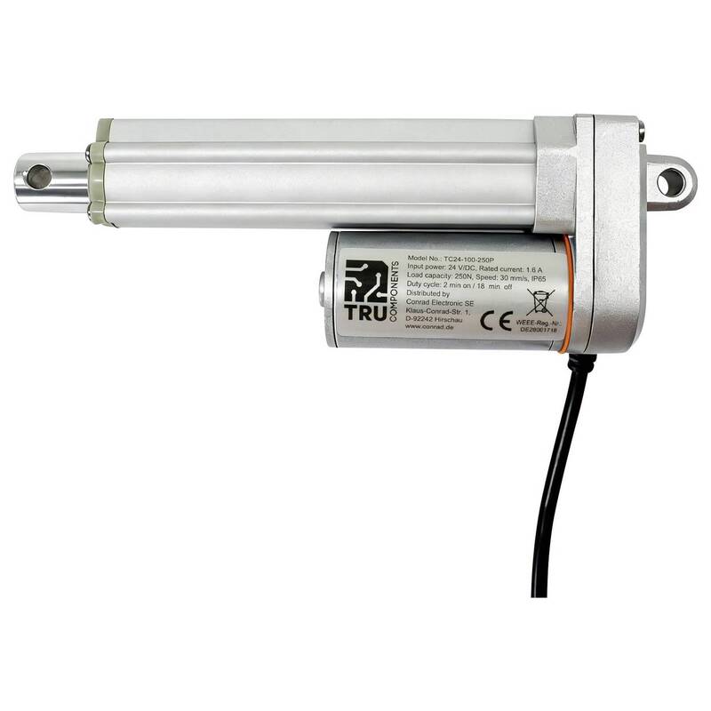 TRU COMPONENTS Elektrozylinder TC24-100-500P 24V DC 500N Hublänge 100mm Sensor - 4064161472058