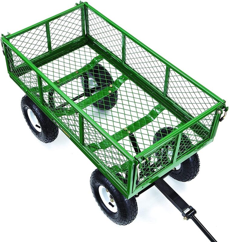 Gorilla Carts GOR400-COM Gartenwagen Stahl 180 kg Tragkraft Grün abnehmbar - 0722571010966