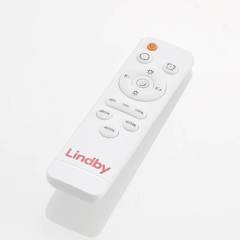 Lindby Deckenleuchte Deckenlampe LED Holz Emiva dimmbar Fernbedienung rund - 4251911711967