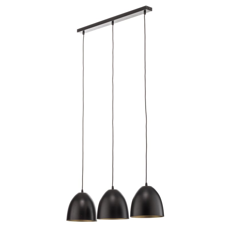 EMIBIG LIGHTING Pendelleuchte Lenox Hängeleuchte Lampe dreiflammig schwarz/gold - 5901738917934