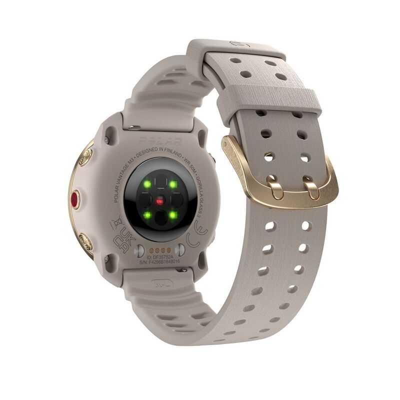 Polar Uhr Smartwatch Vantage M3 GPS Gold Greige Sportuhr Fitness Größe S M L - 0725882066752