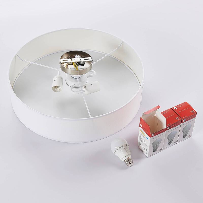 Lindby Deckenlampe Sebatin Hängelampe Lampe Leuchte mit E27-LED Ø 50 cm weiß545 - 4251096503074