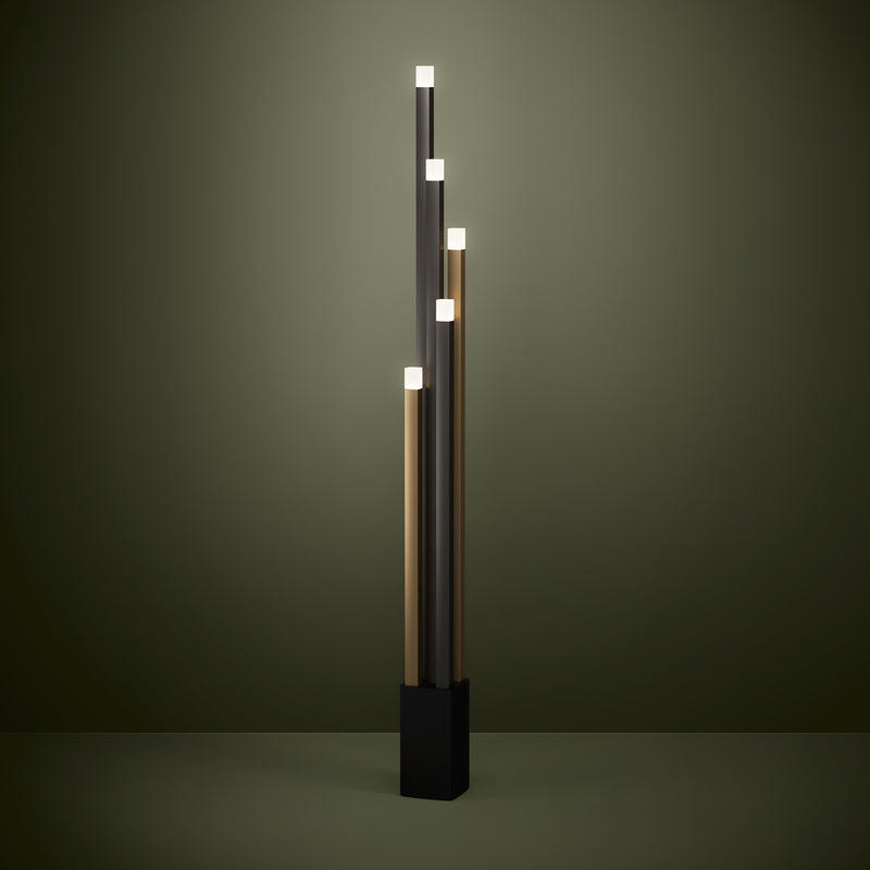 EGLO Stars Of Light Stehleuchte Estanterios 5-flammig LED schwarz braun 150cm - 9002759399085