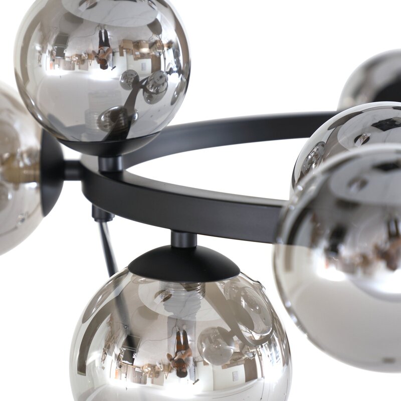 Lucande Hängeleuchte Naelen schwarz/grau 64,3 cm Glas Hängelampe Lampe Leuchte - 4251911778663