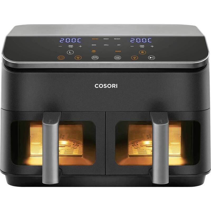 Cosori Heißluftfritteuse Fritteuse Doppel Airfryer Grillfunktion 8.5l 1.75kW - 0810123671731