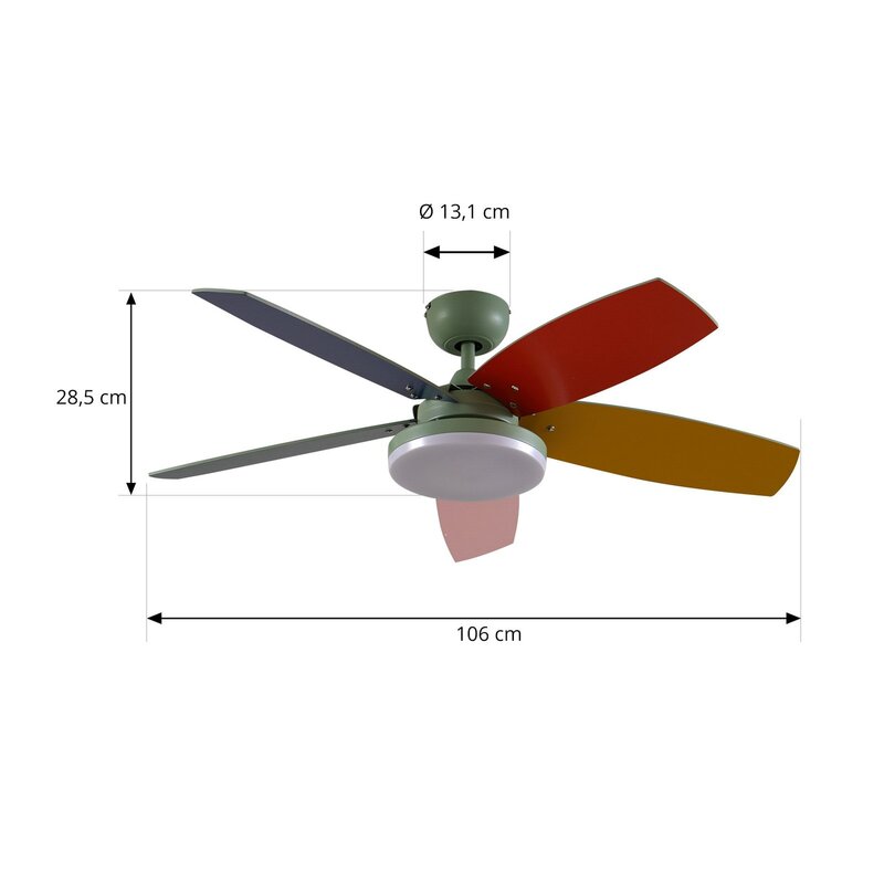 Lindby LED-Deckenventilator Jonte Holz DC leise Ø 106 cm dimmbar Fernbedienung - 4251911779998