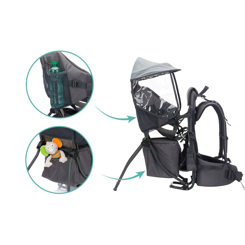 fillikid Rückentrage Elite für Kinder ab 6 Monaten bis 20 kg grau mit Zubehör - 9120123448266
