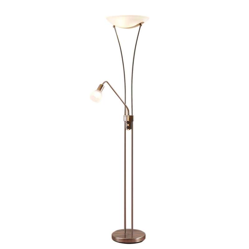 Lindby Stehlampe Felicia LED Leselampe Lampe nickel 180cm E27 35cm Höhe - 4251096532593
