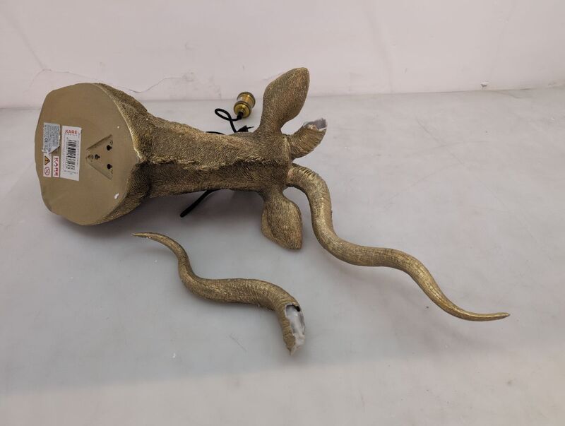 KARE Wandleuchte Animal Goat gold Kunstharz Lampe Leuchte mit Schalter E27 - 4025621537137