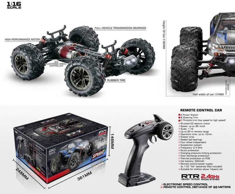 Absima Spirit Schwarz/Rot Brushed 1:16 RC Modellauto Elektro RtR SIEHE TEXT/FOTO - 4250650938574