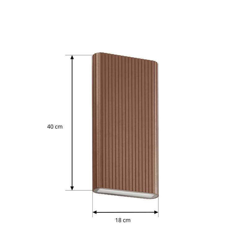 Lucande Außenwandleuchte LED Gartenleuchte Raija CCT dunkelbraun 40cm IP54 - 4255830911590
