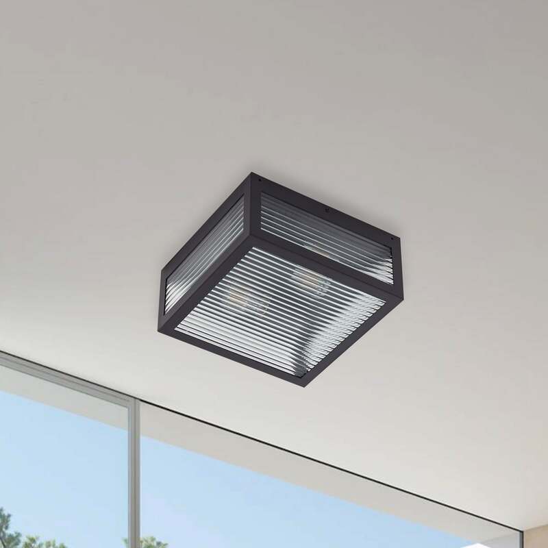 Lindby Außendeckenleuchte Bolgar LED Gartenleuchte dimmbar schwarz 29x29cm - 4251911798296