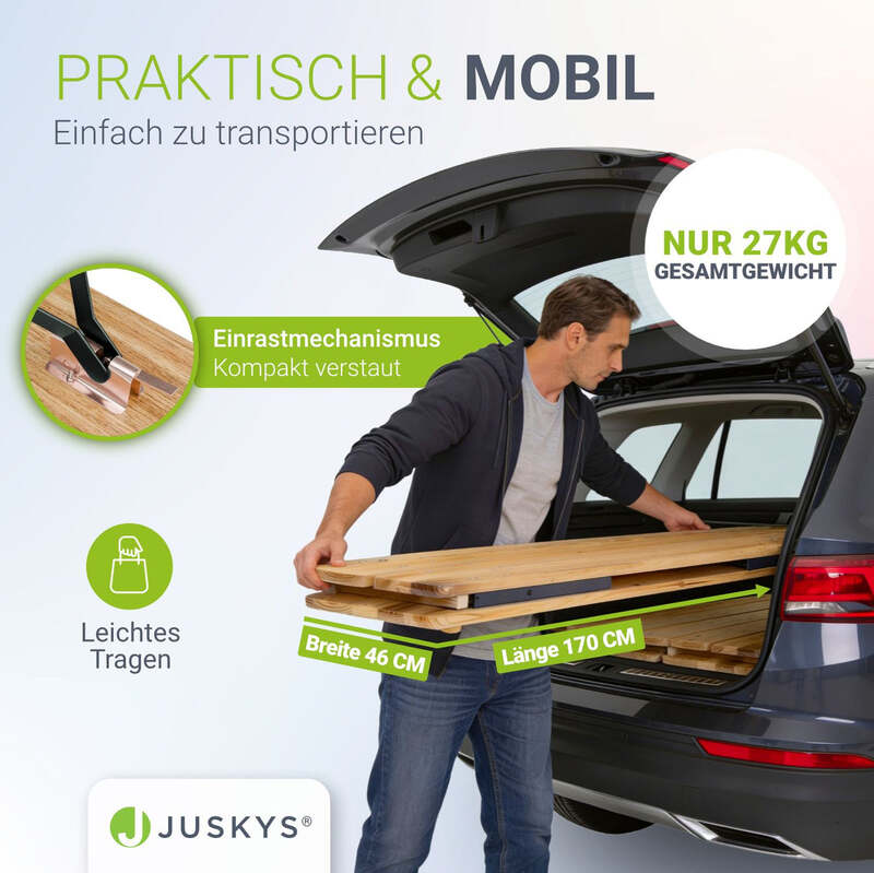 Bierzeltgarnitur Bichl klappbar 3-teilig Tisch und Bänke aus Tannenholz 170 cm - 4260565523253