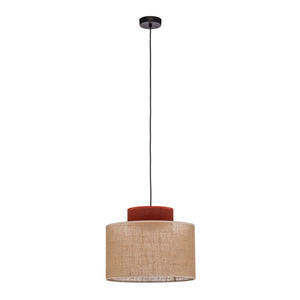 B-Ware Hängeleuchte Duo Ø 38 cm rostbraun naturbraun Jute Deckenlampe Lampe Leuchte829