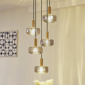 B-Ware Lindby Hängeleuchte Hildur Ø 22 cm rauchgrau Glas Deckenlampe Lampe Leuchte Spot