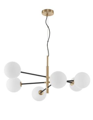 B-Ware Nova Luce Pendelleuchte Hängeleuchte VITRA Gold Glas dimmbar 6-flammig G9 LED