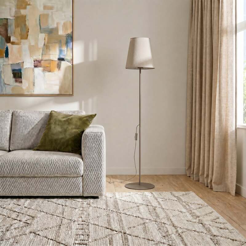 TK-Lighting Stehlampe Elizabeth LED Lampe Leuchte beige sand 152cm hoch E27 - 5906135161577