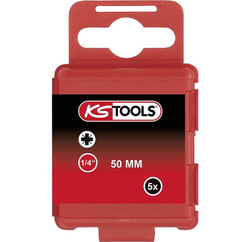 KS Tools Kreuzschlitz Bit 5er-Pack Schraubendreherbit PZ2 E6,3 Sechskant 50 SETS - 4042146049181