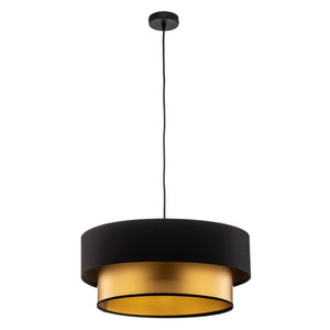 B-Ware Hängelampe Dorina schwarz/gold LED Pendelleuchte dimmbar handgefertigt Ø50cm