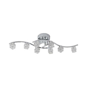 B-Ware Lindby Deckenleuchte Yaro LED Lampe dimmbar 8-flammig chrom 82,5x18cm modern